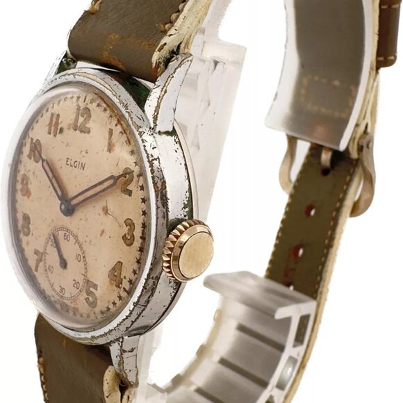 Vintage Elgin Military 15 Jewel Men's Mechanical Wristwatch 554 USA w Star Dial - Picture 9 of 10